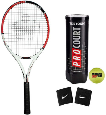 

Cosco Attacker ( Senior Size ) Tennis Racquet ( Color on Availability) with Tennis Ball " Tretorn Pro Court " 2 Band Tennis Kit