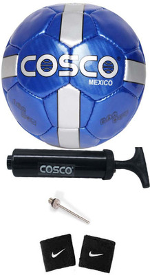 

Cosco Combo of Football ( 1 Mexico : Size - 5 ) ( Color on Availability), ( 1 Pump ), ( 2 Band ) Football Kit