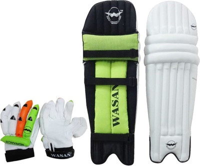 

Wasan CRICKET BATTING LEGGUARD PADS AND CRICKET BATTING GLOVES SET (10-16 Years) Cricket Kit