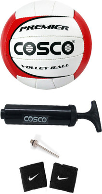 

Cosco Combo Of Volleyball ( 1 Premier : Size - 4 ), ( 1 Pump ), ( 2 Band ) Volleyball Kit