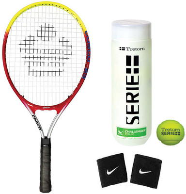 

Cosco Drive 23 ( Junior Size ) ( Age Group 6 to 8 Years ) Tennis Racquet ( Color on Availability) with Tennis Ball " Tretorn Serie " 2 Band Tennis Kit