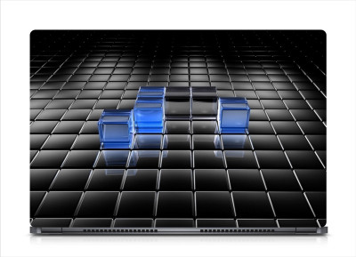 

punix Black and Blue Translucent Cubes Exclusive High Quality Laptop Decal, laptop skin sticker 15.6 inch (15 x 10) Inch new Vinyl Laptop Decal 15.6