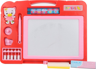 

BIG MONKEY TOYS Magic Slate + Black Slate Chalk Board,double sided slate one magic + chalk slate (colour may very ] (Pink, Red, Yellow, Blue)(Pink)