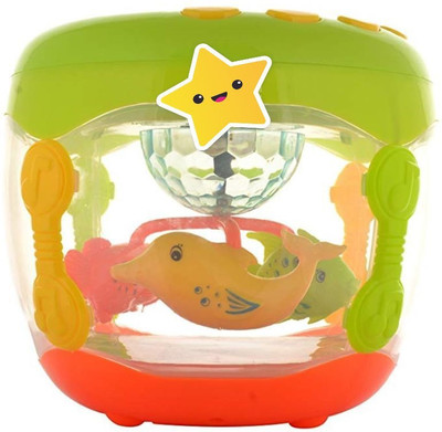 

TOYGALAXY Flash Drum Rotating 3D Lights & Fishes with Music, Songs & English Lerner(Multicolor)