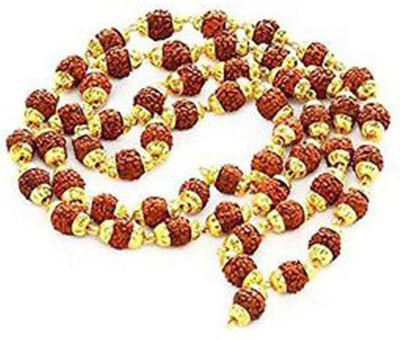 VRIDAANN 5 Mukhi Rudraksha Mala Gold-plated Plated Brass Chain