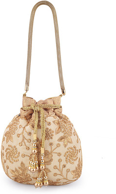 

HAPHAE Ethnic Stylish Potli bags - Golden Potli(Gold)