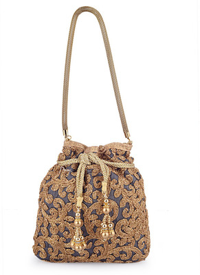 

HAPHAE Designer Potli Bag for Wedding - Grey Potli(Grey)