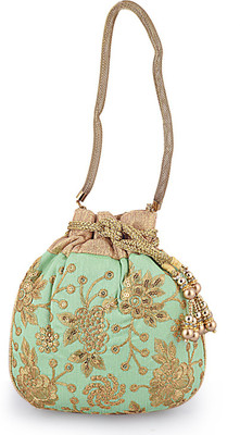 

HAPHAE Ethnic Stylish Potli bags - Green Potli(Green)