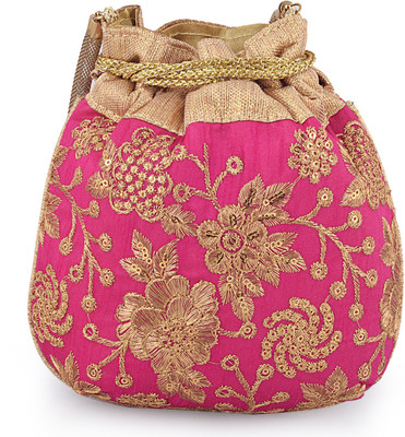 

HAPHAE Ethnic Stylish Potli bags - Pink Potli(Pink)
