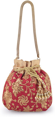 

HAPHAE Ethnic Stylish Potli bags - Red Potli(Red)