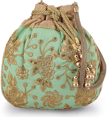 

HAPHAE Potli purse is a gorgeous drawstring potli bag-GREEN Potli(Green)