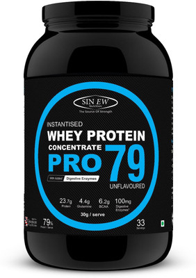 

Sinew Nutrition Raw Whey Protein Concentrate Pro 79% with Digestive Enzymes, 1Kg (Unflavoured) Whey Protein(1 kg, Unflavored)