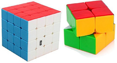 

D ETERNAL Rubiks cube 2x2 4x4 rubix cube high speed stickerless magic rubic cube Brainstorming Puzzle Cube combo Game Toy(2 Pieces)