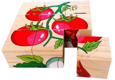 

SHRIBOSSJI Colorful Wooden Block Picture Puzzle For Toddlers And Small Children (Vegetable Theme) 9 Piece(9 Pieces)