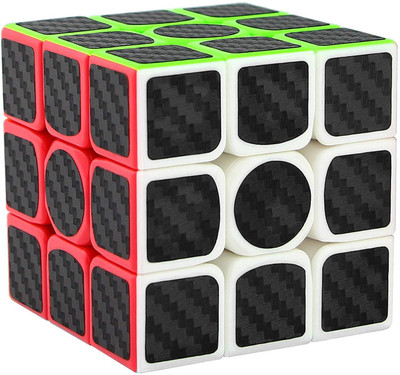 

spincart Stickerless High Speed Carbon Fiber 3x3 Magic Rubik Cube Puzzle Toy with Adjustable Speed, Brainstorming Puzzle Game Toy(1 Pieces)