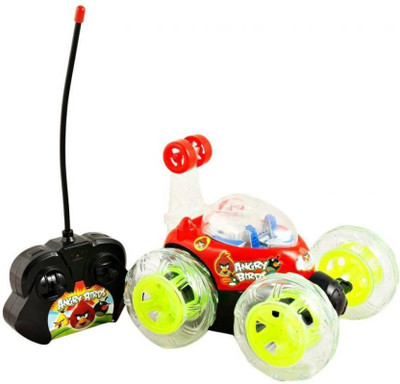 

TOYBIN Rechargeable Remote Control Stunt Car with 360 Degrees Rotation ANGRY BIRDS WITH LED LIGHTS(Green)