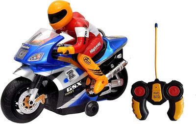 

Bestie Toys Remote Control Motorcycle with Chargring Facility & 360 Degree Movement, Blue/Red(Red, Blue)