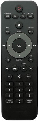 

LipiWorld RC34E-02 DVD and Home Theater System Remote Control Compatible for DVD Home Theater with Function Philips USB AUX FM Remote Controller(Black)