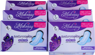 

Makeasy Sanitary Napkins (3 Months Combo) Sanitary Pad(Pack of 51)