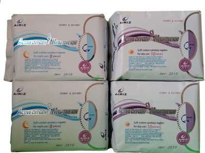 

Tiens AIRIZ ACTIVEOXYGEN & NEGATIVEION SOFT COTTEN SANITARY NAPKIN PAD (PACK OF 4) Sanitary Pad(Pack of 36)
