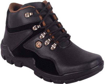 

Deals4you Men's Synthetic Leather Black Shoes Casuals For Men(Black