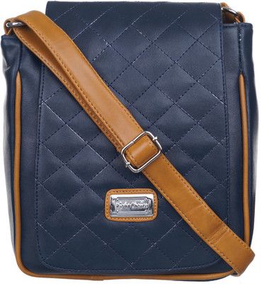 

Right Choice Girls Casual Blue, Tan Synthetic Leather Sling Bag