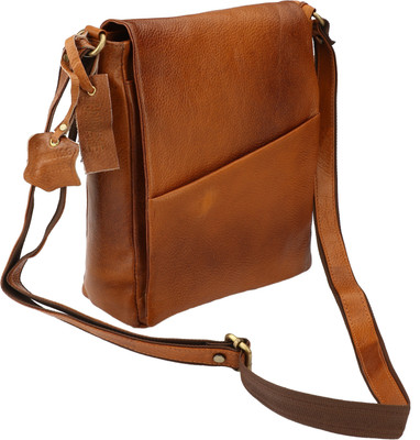 

U Carry Me Men & Women Casual, Formal Brown Genuine Leather Sling Bag