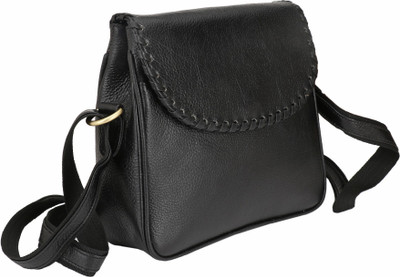 

U Carry Me Women Formal Black Genuine Leather Sling Bag