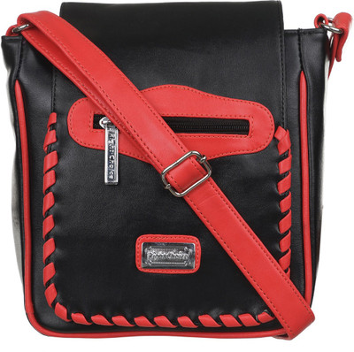 

Right Choice Girls Casual Black, Red Synthetic Leather Sling Bag