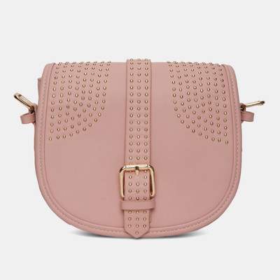 

Remanika Women Casual Pink Leatherette Sling Bag