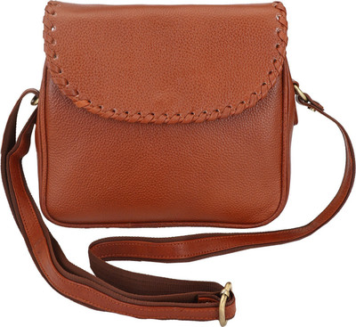 

U Carry Me Men & Women Casual, Formal Brown Genuine Leather Sling Bag