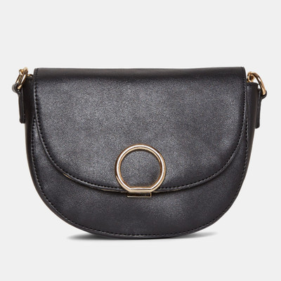 

Chemistry Women Casual Black PU Sling Bag