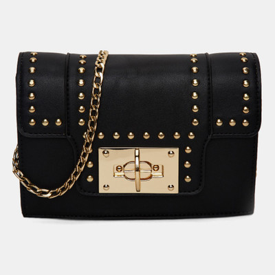 

Remanika Women Casual Black Leatherette Sling Bag