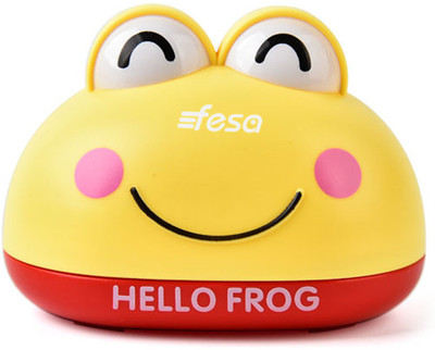 

fesa Cute Soap Case Box soap Dish with Drainer -Frog Yellow(Yellow)
