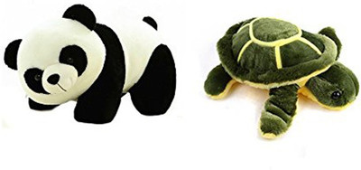 

Worthyy Enterprises Panda Soft Toy And Green Turtle - 30 cm(Pink)