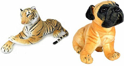 

Worthyy Enterprises Tiger (32 Cm) And Hutch Dog (25 Cm, Pack Of 2) - 12 cm(Pink)