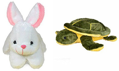 

Flower Engine Character Rabbit Soft Toy And Green Turtle (30 Cm) Combo - 15 cm(Multicolor)