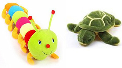 Worthyy Enterprises Turtle (25 Cm) And Caterpillar 55 Cm (Set Of 2) - 5 cm(Pink)
