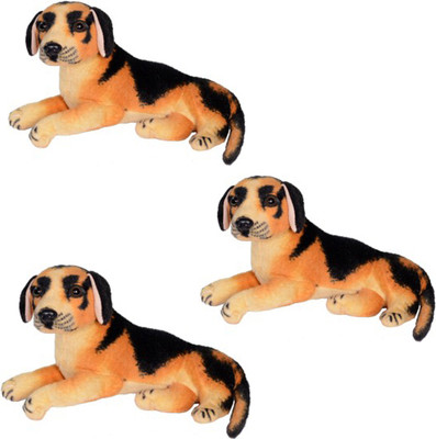 

MEGAEMART BLACK DOG ANIMAL SOFT TOY PACK OF 3 - 40 cm(Multicolor)
