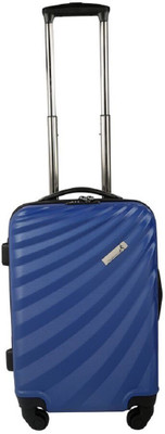 

HANDCUFFS Polycarbonate 20" inch Silver Hard Sided Luggage Suitcases & Trolley Bags 4 wheels Cabin Luggage -  inch(Blue