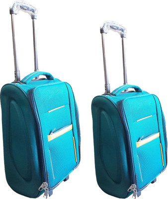 

Aqeeq Stylish Turquoise Vintage Combo Trolley Set Of 18" & " Cabin-Luggage Bag( Navy Blue,Purple,Grey,Red,Black,Turquoise) Cabin Luggage -  inch(Blue