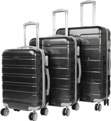 HANDCUFFS Hard-Sided Luggage Set of 3 Trolley/Travel/Tourist Bags (55, 65 & 73.5 cm) Check-in Luggage -  inch(Black