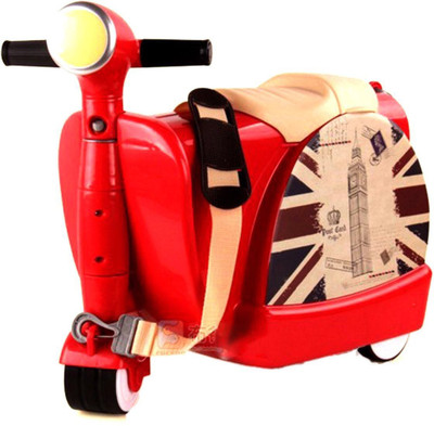 

Di Grazia Kids Ride on Seat Skootcase Trolley with 2 wheel Cabin Luggage -  inch(Multicolor