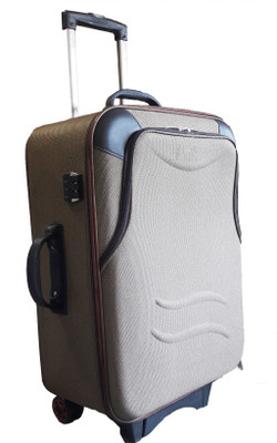 

Aqeeq Stylish Vintage Artificial Leather Edges Brown L.Pkt Branded Travel Trolley Suitcase Bag (Brown,Red,Turquoise,Purple) Cabin Luggage -  inch(Brown