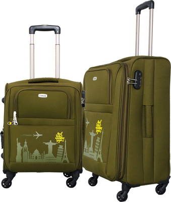 

Timus SALSA 55 & 65 CM Military Green 4 Wheel Trolley Suitcase For Travel Set of 2 (Check-in Luggage) Expandable Check-in Luggage -  inch(Green