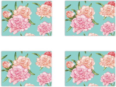 GIFTSMATE Rectangular Pack of 4 Table Placemat(Green, Cotton)