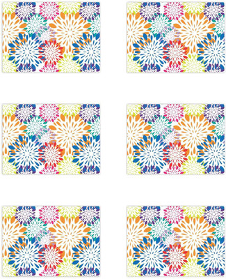 GIFTSMATE Rectangular Pack of 6 Table Placemat(Yellow, Cotton)