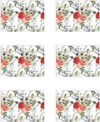 GIFTSMATE Rectangular Pack of 6 Table Placemat(Orange, Cotton)