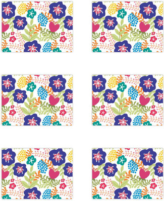 GIFTSMATE Rectangular Pack of 6 Table Placemat(Yellow, Cotton)