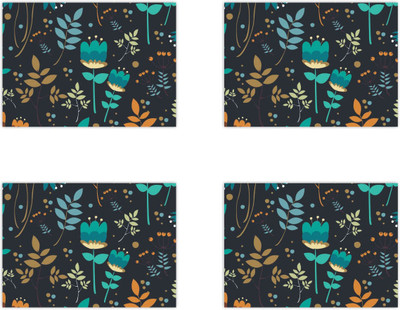 GIFTSMATE Rectangular Pack of 4 Table Placemat(Green, Cotton)